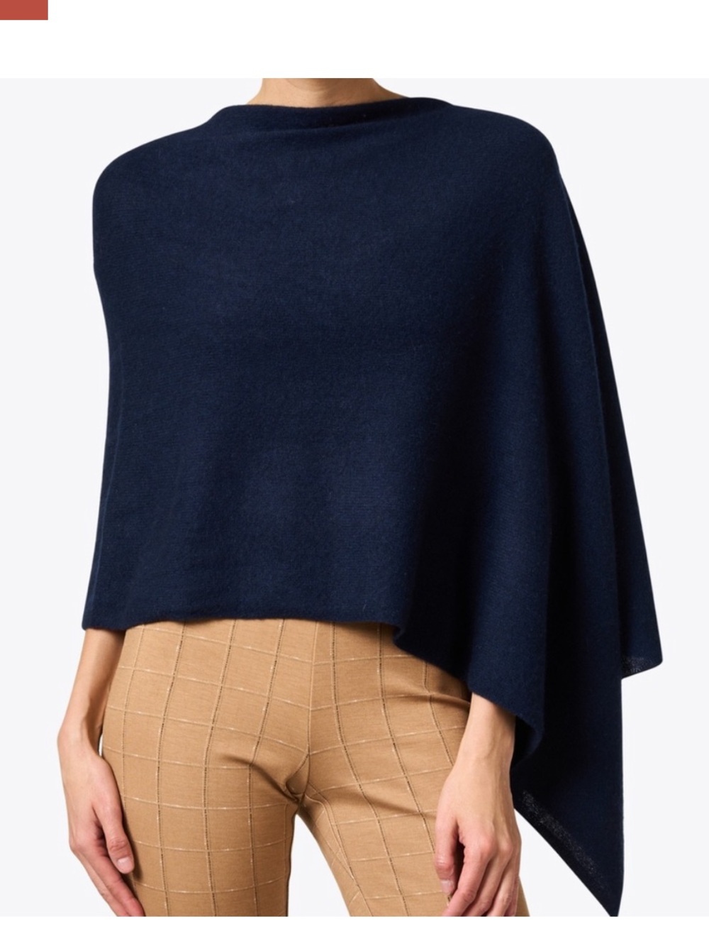 J crew NEW cashmere wool poncho navy blue fisherman fall cozy preppy one size